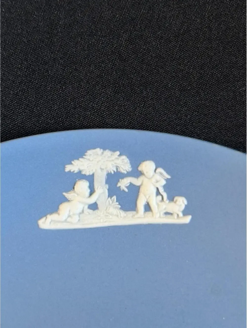 Wedgwood Blue Jasperware Saucer with Classical Reliefs